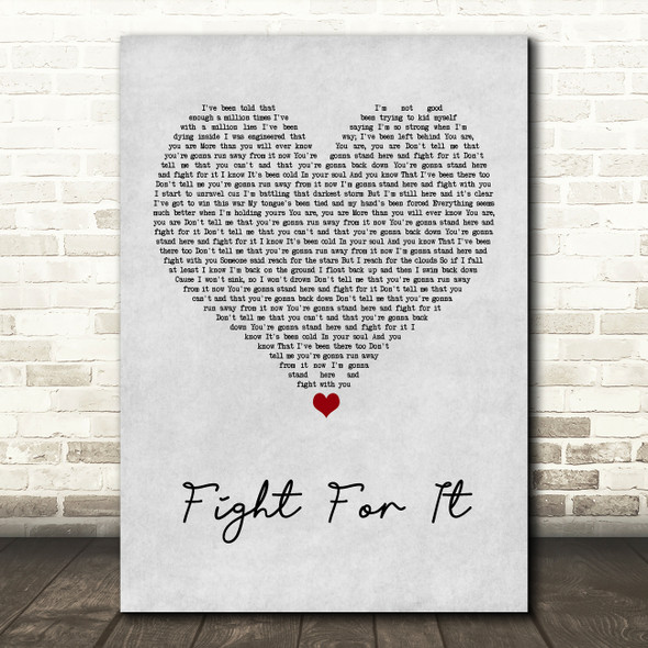 Lucy Spraggan Fight For It Grey Heart Song Lyric Art Print
