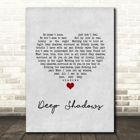 Little Ann Deep Shadows Grey Heart Song Lyric Art Print