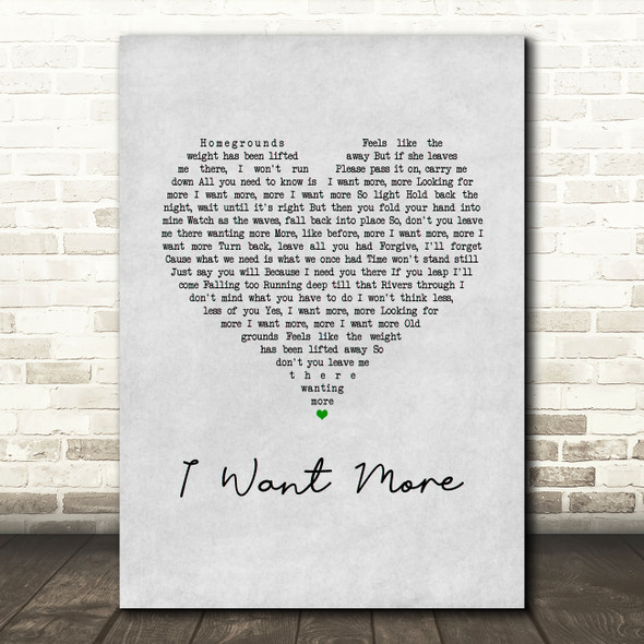 KALEO I Want More Grey Heart Song Lyric Art Print