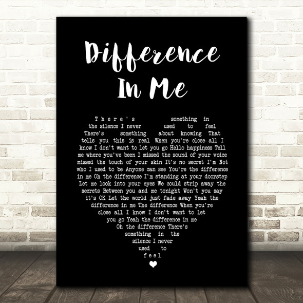 Westlife Difference In Me Black Heart Song Lyric Wall Art Print