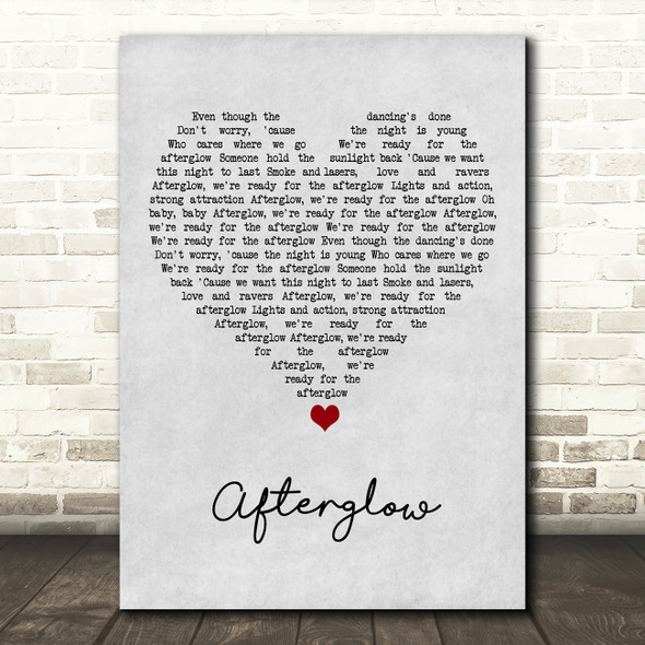 Wilkinson Afterglow Grey Heart Song Lyric Art Print