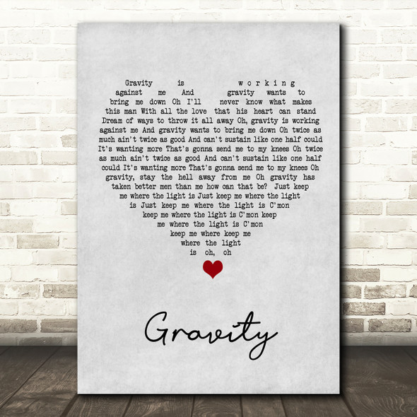 John Mayer Gravity Grey Heart Song Lyric Art Print