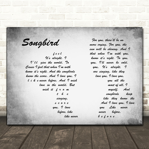 Fleetwood Mac Songbird Man Lady Couple Grey Song Lyric Art Print