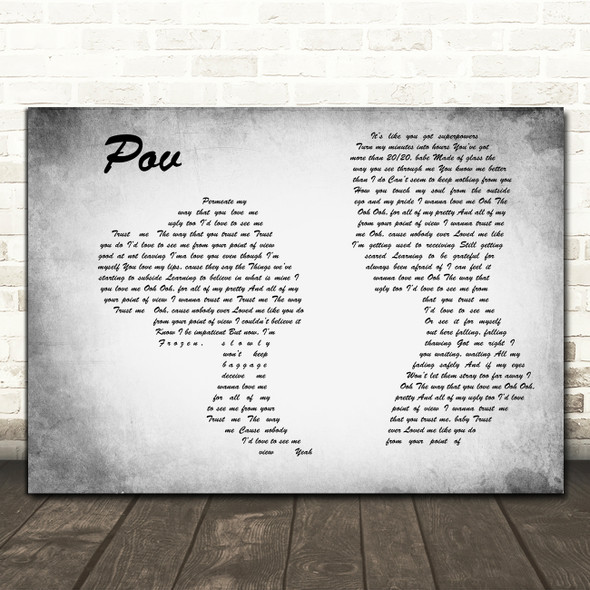 Ariana Grande pov Man Lady Couple Grey Song Lyric Art Print