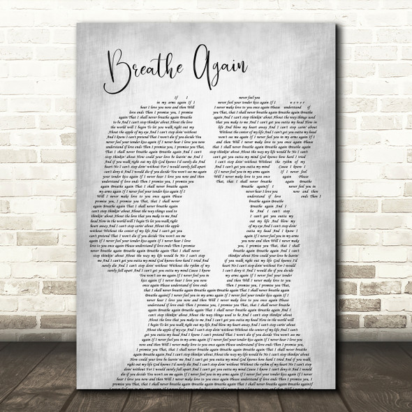 Toni Braxton Breathe Again Lesbian Women Gay Brides Couple Wedding Grey Song Lyric Art Print