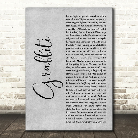 Chvrches Graffiti Grey Rustic Script Song Lyric Art Print