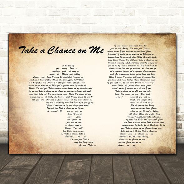 ABBA Take a Chance on Me Man Lady Couple Song Lyric Art Print