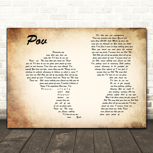 Ariana Grande pov Man Lady Couple Song Lyric Art Print