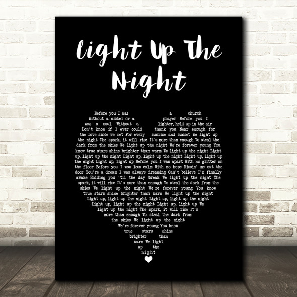 Boyzone Light Up The Night Black Heart Song Lyric Wall Art Print