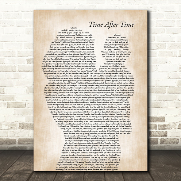 Cyndi Lauper Time After Time Mother & Baby Song Lyric Art Print