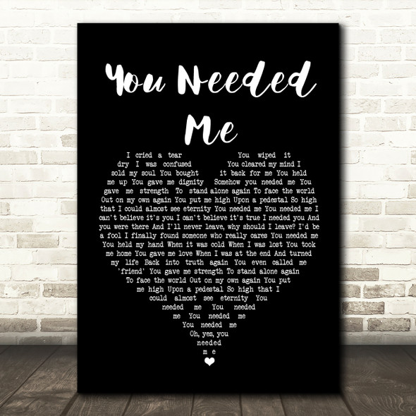 Boyzone You Needed Me Black Heart Song Lyric Wall Art Print
