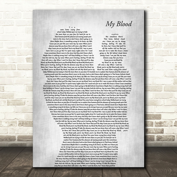 Westlife My Blood Mother & Baby Grey Song Lyric Art Print