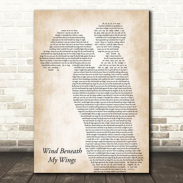 Bette Midler Wind Beneath My Wings Mother & Child Song Lyric Art Print