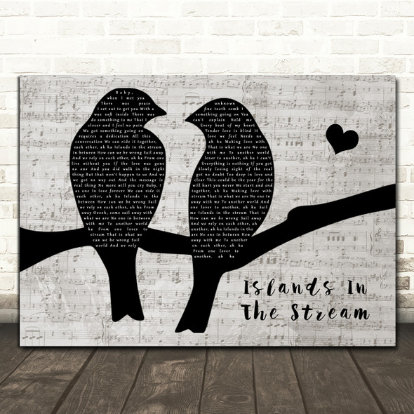 Kenny Rogers Islands In The Stream Lovebirds Music Script Song Lyric Art Print