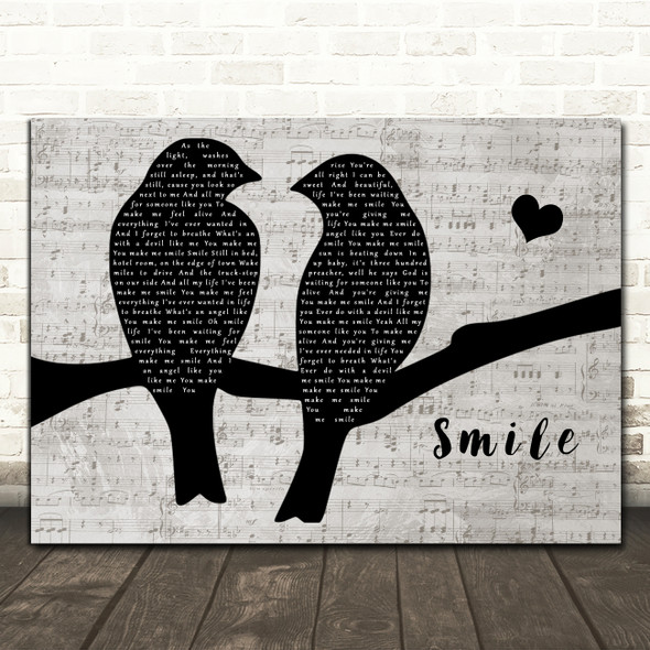 Sixx A.M. Smile Lovebirds Music Script Song Lyric Art Print