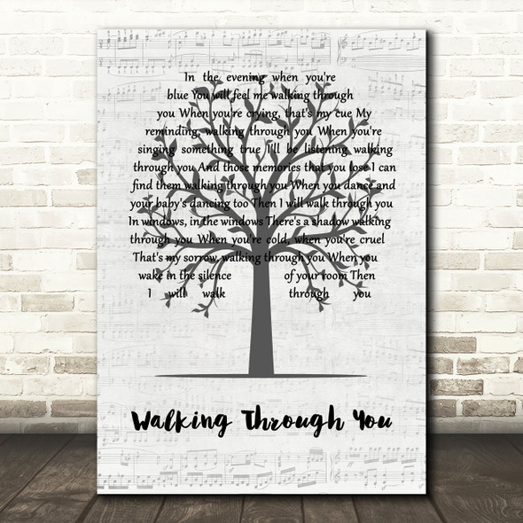 Justin Currie Walking Through You Music Script Tree Song Lyric Art Print
