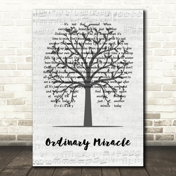 Sarah McLachlan from Charlotte's Web Ordinary Miracle Music Script Tree Song Lyric Art Print