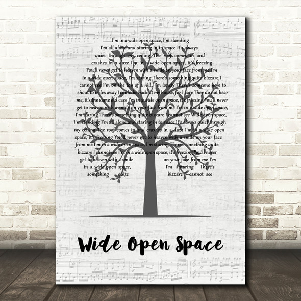 Mansun Wide Open Space Music Script Tree Song Lyric Art Print
