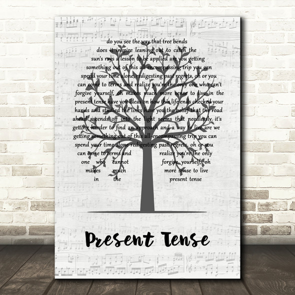 Pearl Jam Present Tense Music Script Tree Song Lyric Art Print
