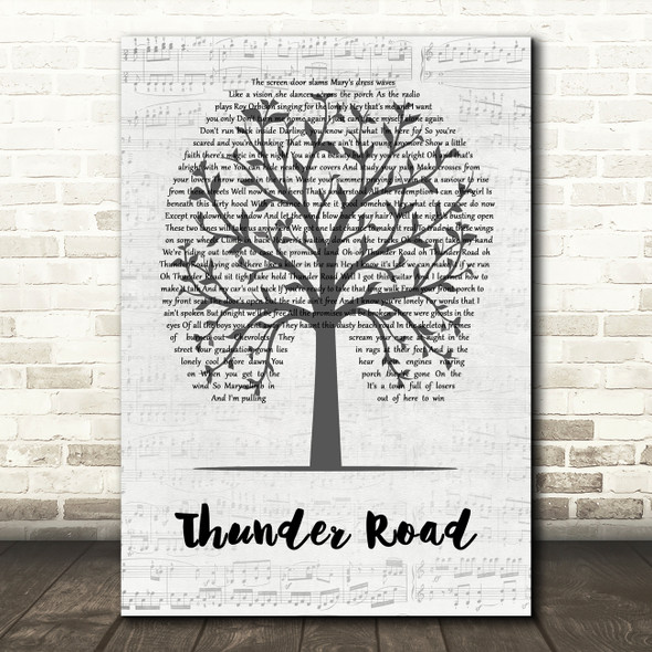 Bruce Springsteen Thunder Road Music Script Tree Song Lyric Art Print