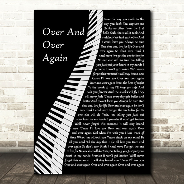 Nathan Sykes Over And Over Again Piano Song Lyric Art Print