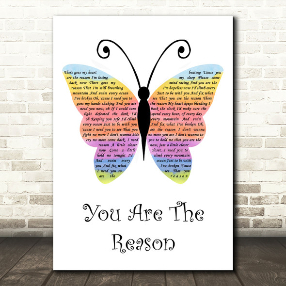 Callum Scott & Leona Lewis You Are The Reason Rainbow Butterfly Song Lyric Art Print