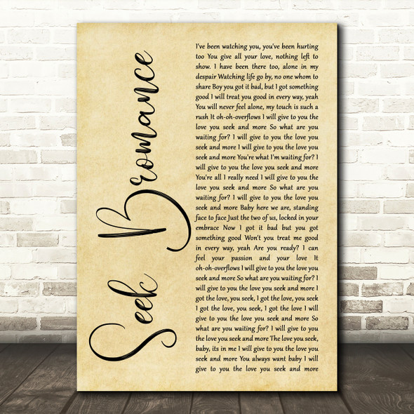 Tim Berg Seek Bromance Rustic Script Song Lyric Art Print