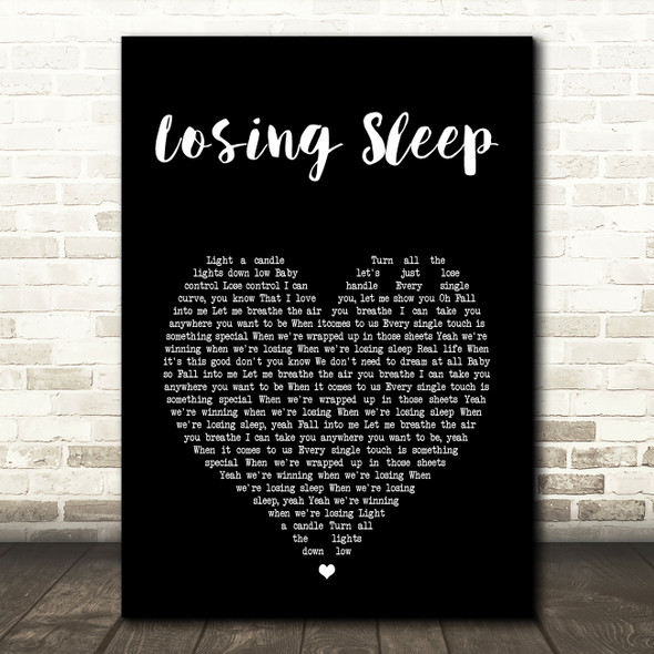 Chris Young Losing Sleep Black Heart Song Lyric Wall Art Print