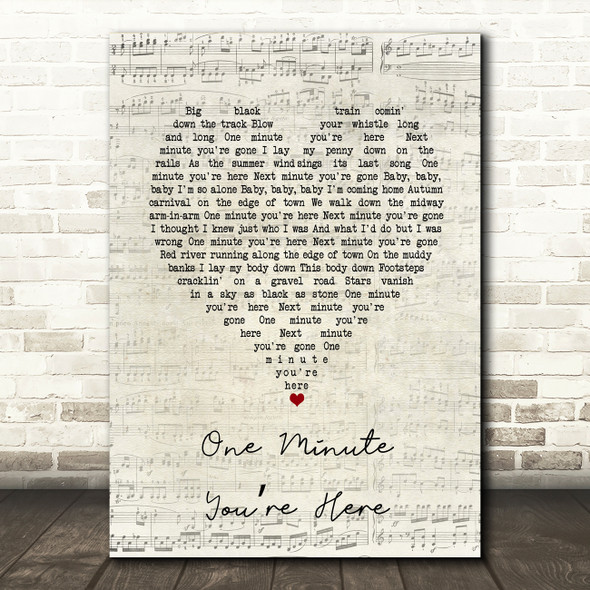 Bruce Springsteen One Minute Youre Here Script Heart Song Lyric Art Print