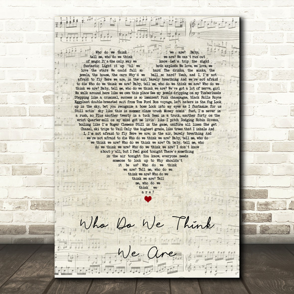 John Legend Who Do We Think We Are Script Heart Song Lyric Art Print
