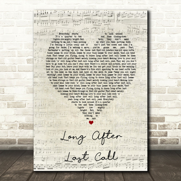 The Cadillac Three Long After Last Call Script Heart Song Lyric Art Print