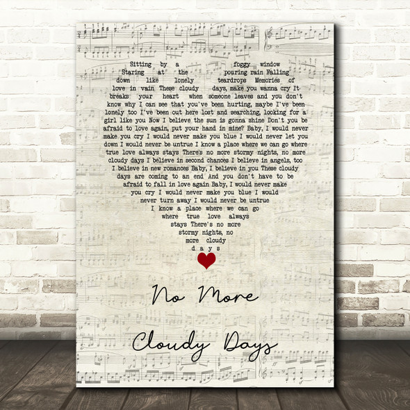 Eagles No More Cloudy Days Script Heart Song Lyric Art Print