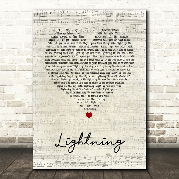Lucy Spraggan Lightning Script Heart Song Lyric Art Print