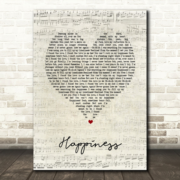Little Mix Happiness Script Heart Song Lyric Art Print