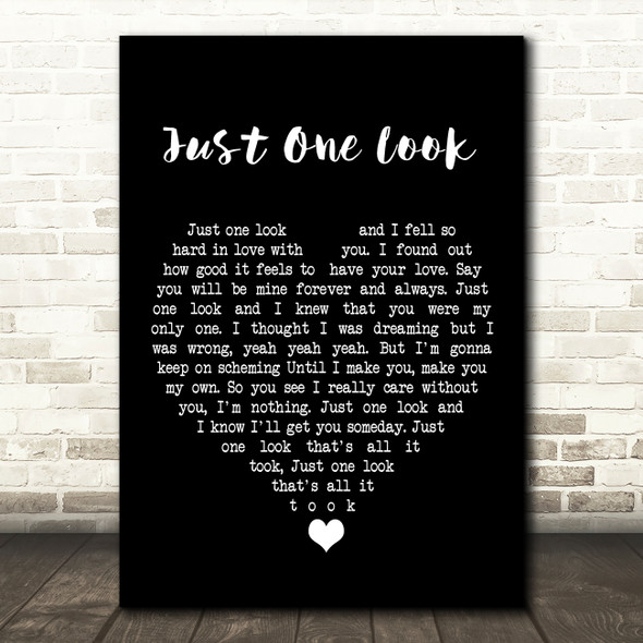 Doris Troy Just One Look Black Heart Song Lyric Wall Art Print