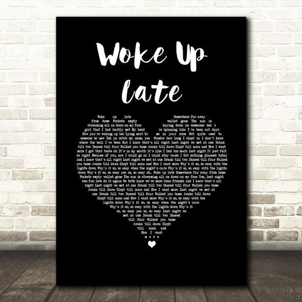 Drax Project Woke Up Late Black Heart Song Lyric Wall Art Print