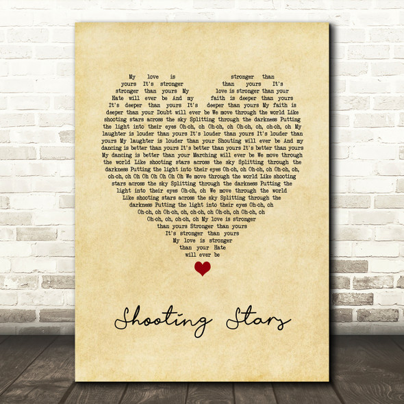 Rival Sons Shooting Stars Vintage Heart Song Lyric Art Print