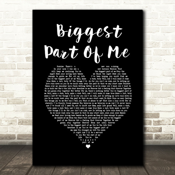 Ambrosia Biggest Part Of Me Black Heart Song Lyric Wall Art Print