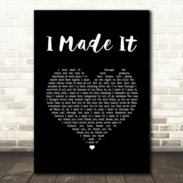 Fantasia Barrino I Made It Black Heart Song Lyric Wall Art Print
