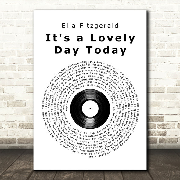 Ella Fitzgerald It's a Lovely Day Today Vinyl Record Song Lyric Art Print