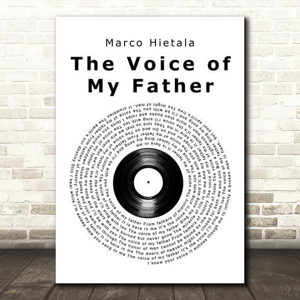 Marco Hietala The Voice of My Father Vinyl Record Song Lyric Art Print