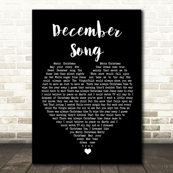 George Michael December Song Black Heart Song Lyric Wall Art Print