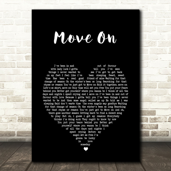 George Michael Move On Black Heart Song Lyric Wall Art Print