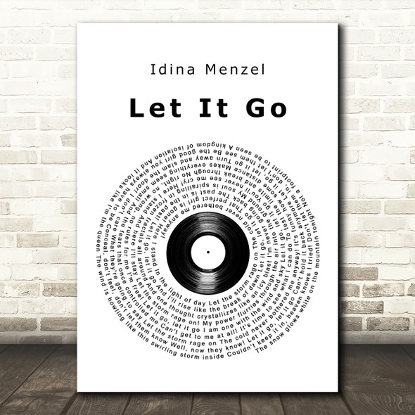 Idina Menzel Let It Go Vinyl Record Song Lyric Art Print