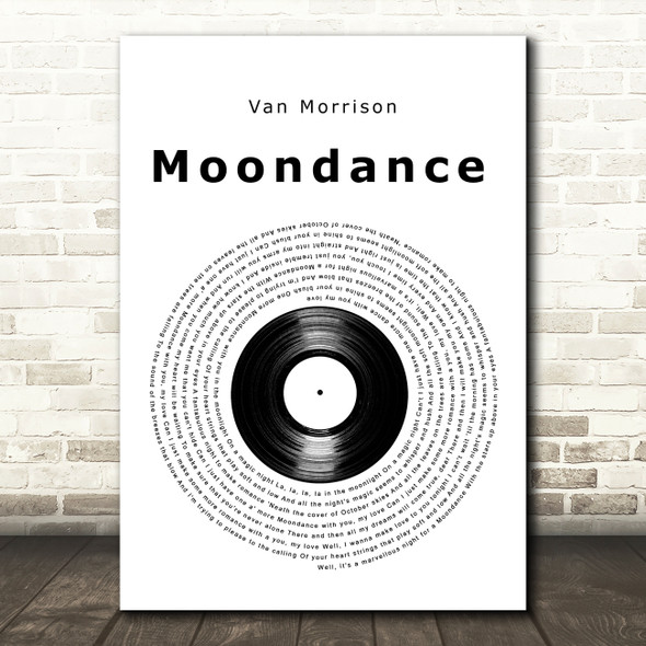 Van Morrison Moondance Vinyl Record Song Lyric Art Print
