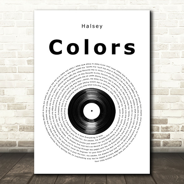 Halsey Colors Vinyl Record Song Lyric Art Print