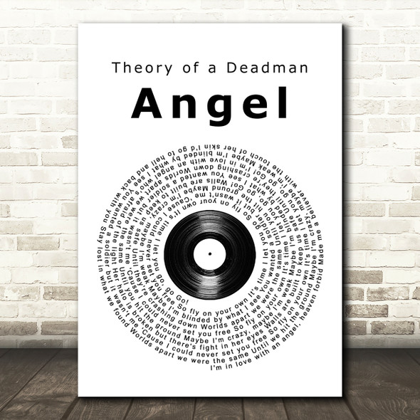 Theory of a Deadman Angel Vinyl Record Song Lyric Art Print