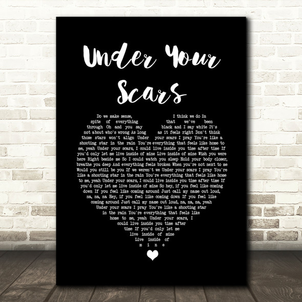Godsmack Under Your Scars Black Heart Song Lyric Wall Art Print