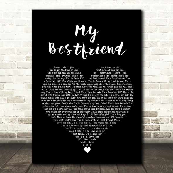 Hollywood Anderson My Bestfriend Black Heart Song Lyric Wall Art Print