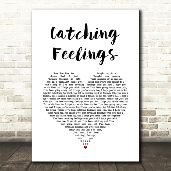 Drax Project Catching Feelings White Heart Song Lyric Art Print